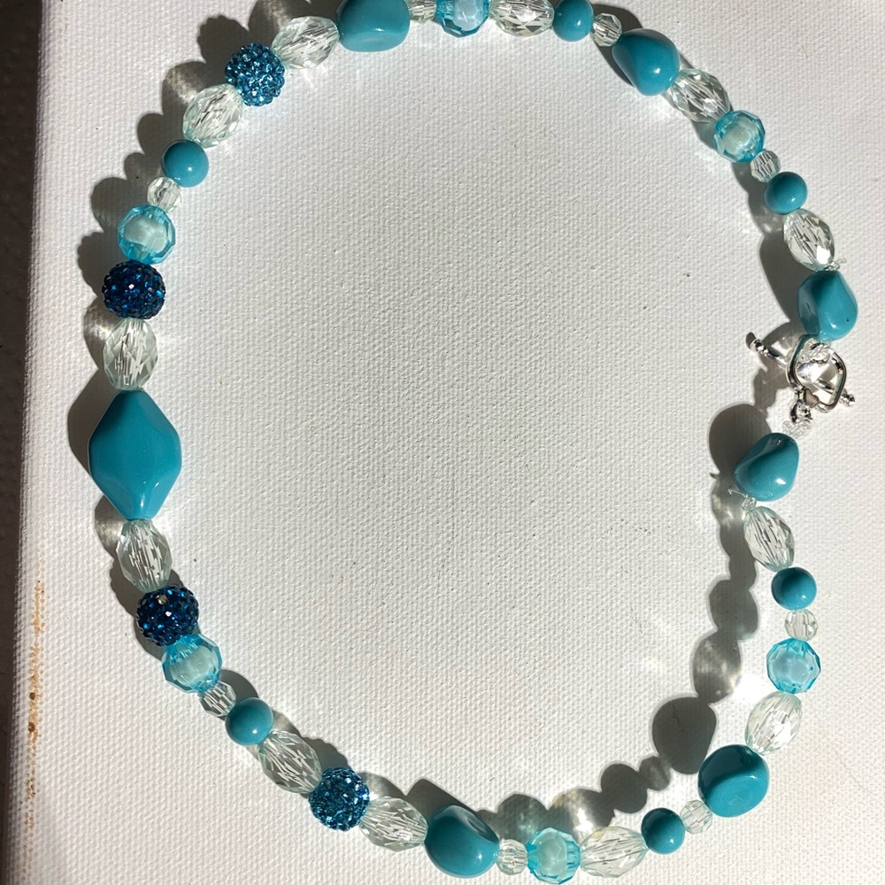 Turquoise and Blue Beaded Necklace